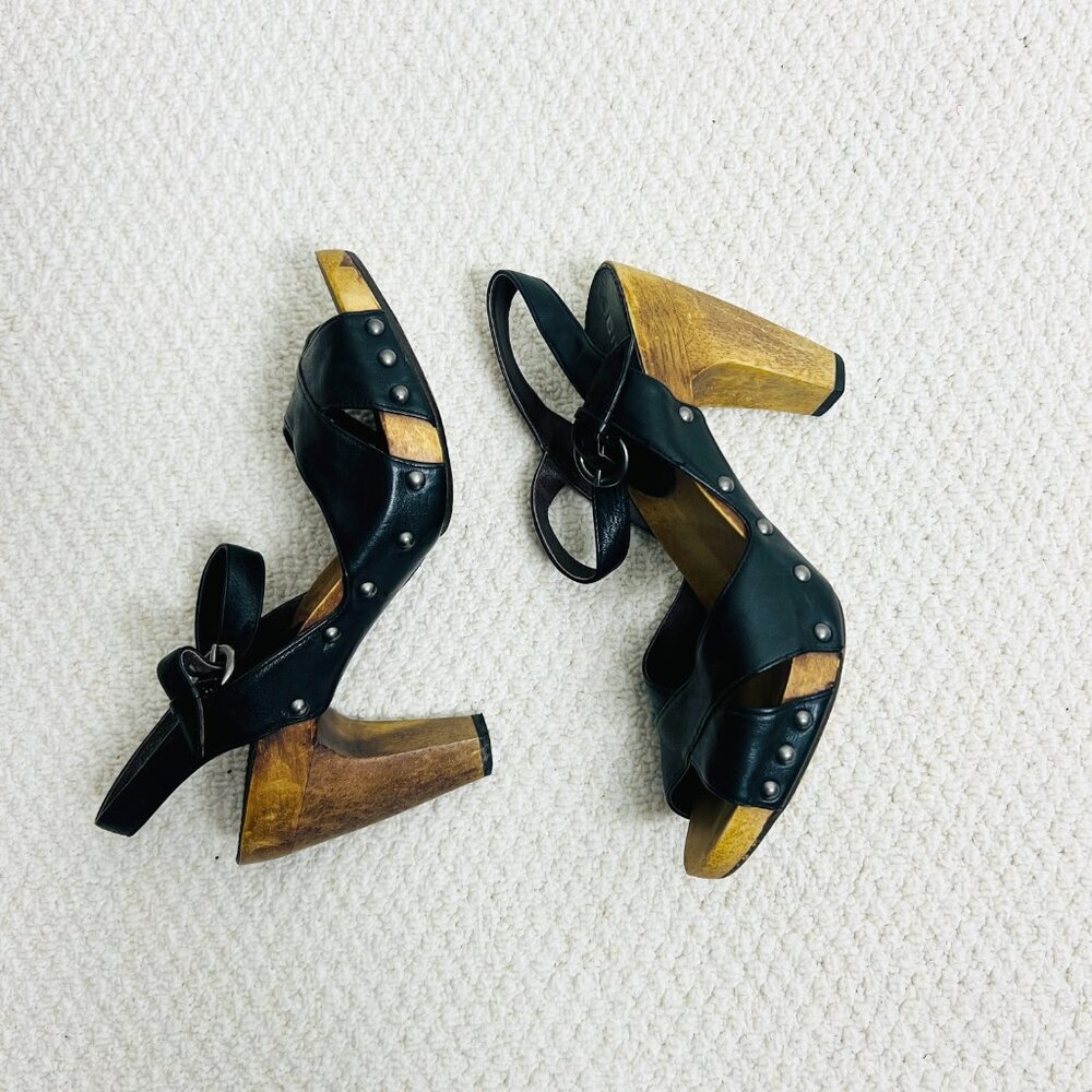 2/$30 Anthropologie Biviel Leather Heels Size 39 - Picture 5 of 7
